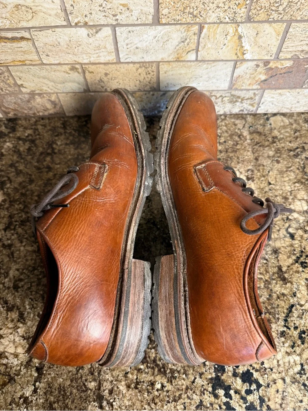 Frye Paul Men’s 10.5 D Leather Oxford Derby Dress Shoes Brown.